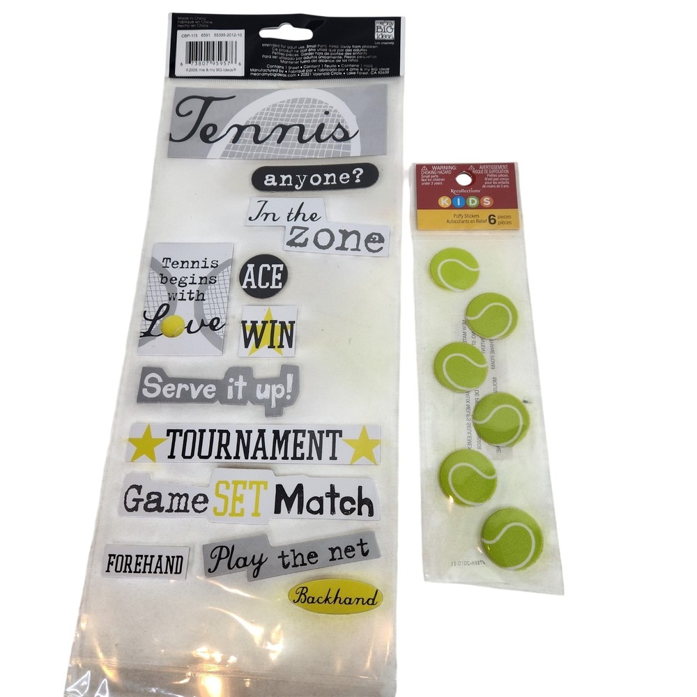Tennis Puffy Stickers Lot Me & My BIG Ideas Multi-Color Recollections Kids